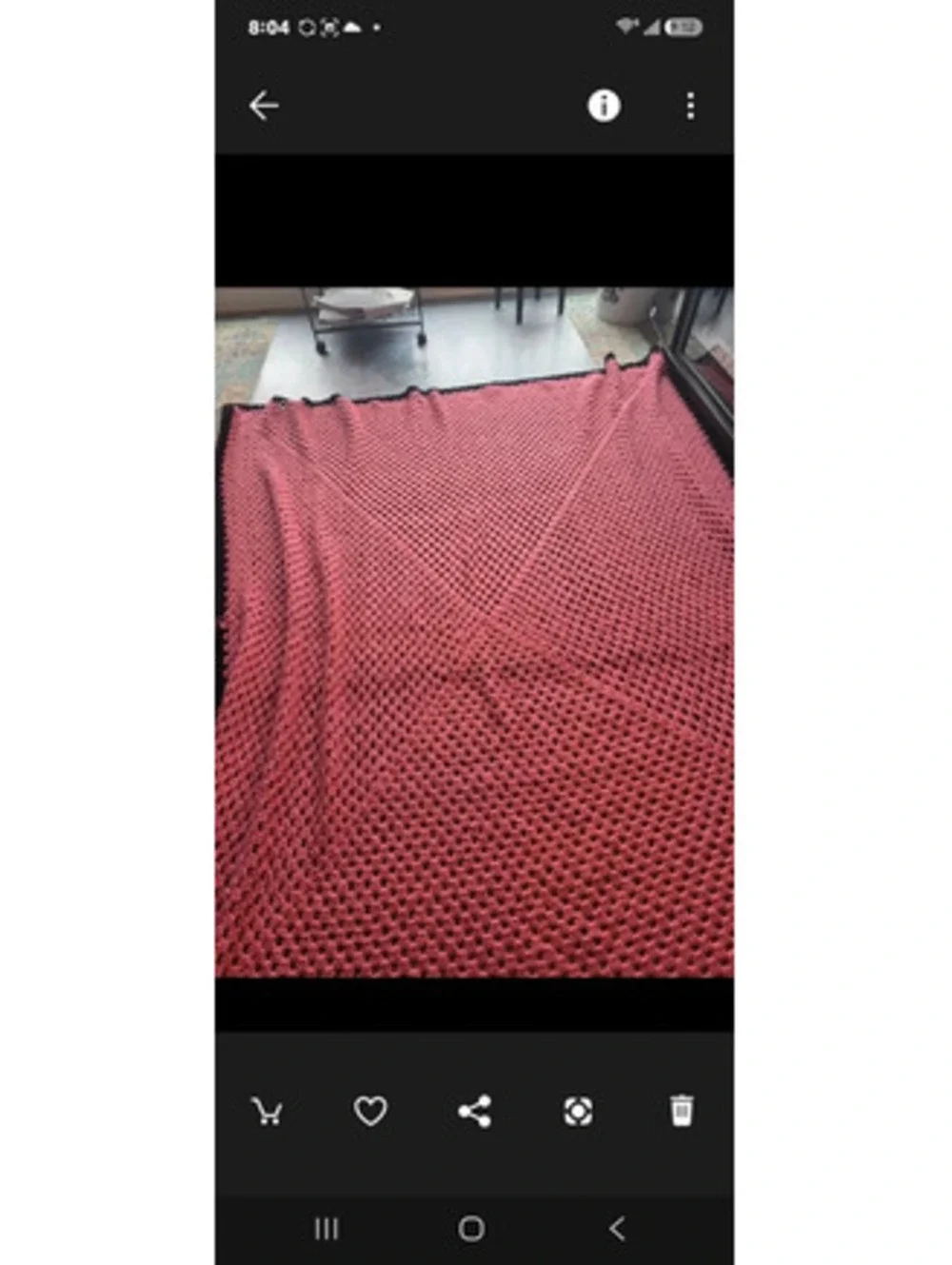 Handmade Pink and Black Crochet Bed Throw Blanket